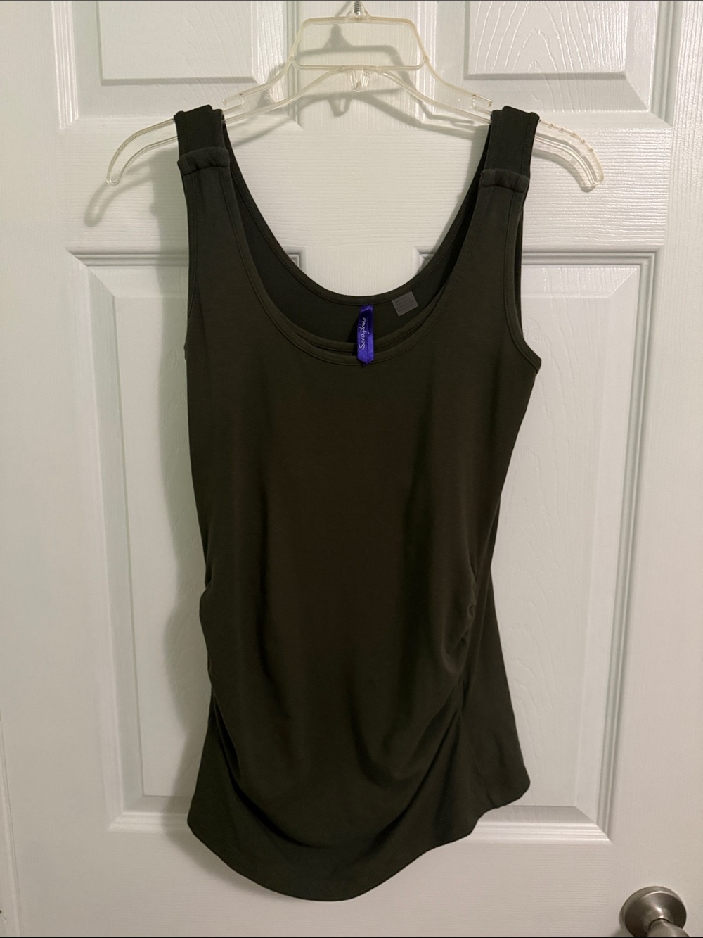 Seraphine Green Scoop Neck Maternity and Nursing Tank Top